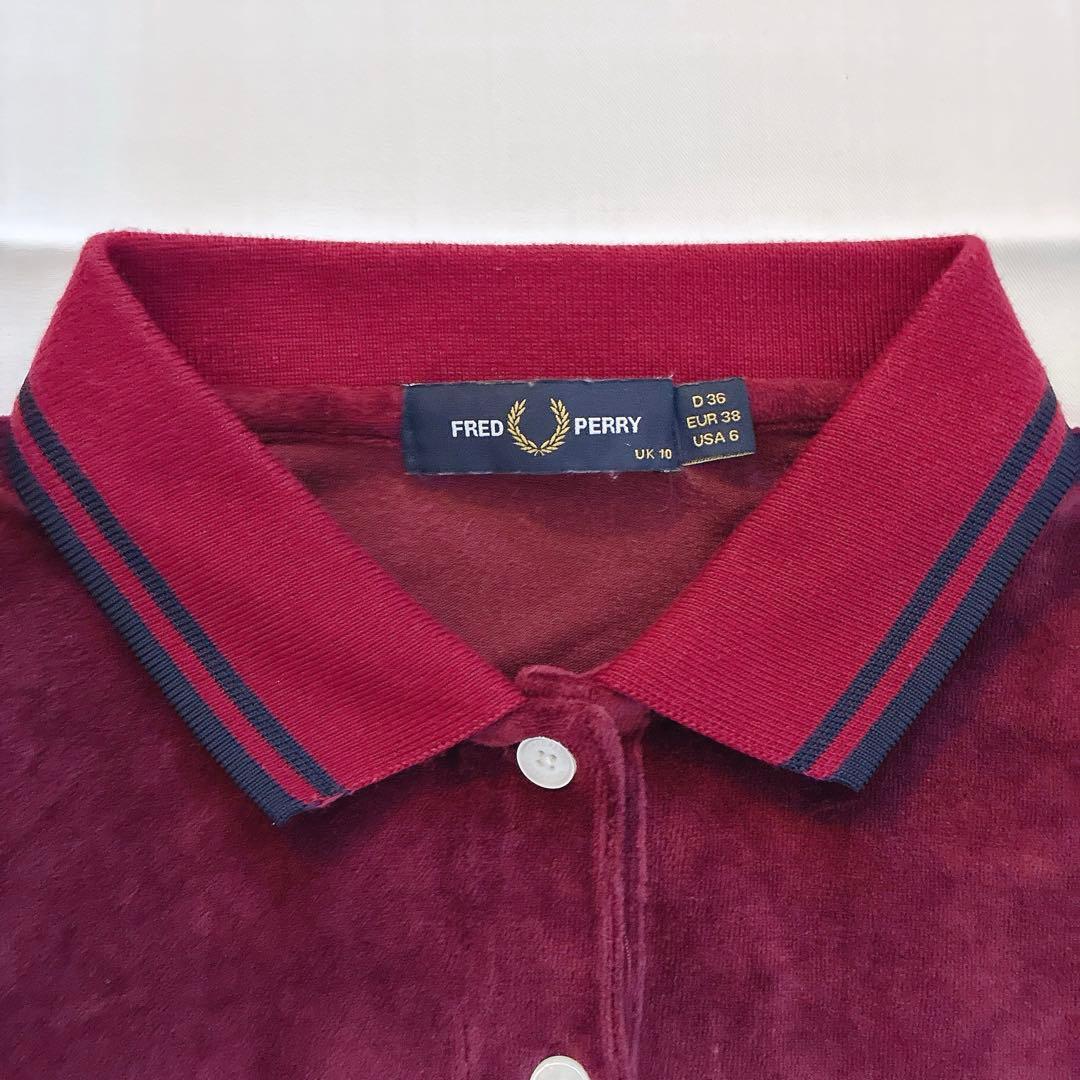 完売品✨️FRED PERRY ロングスリーブポロシャツ ベロア フレッドペリー