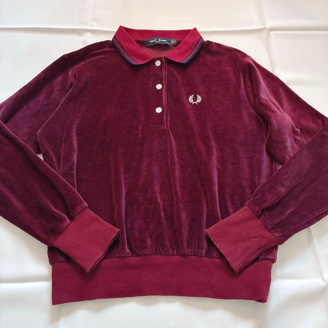 完売品✨️FRED PERRY ロングスリーブポロシャツ ベロア フレッドペリー