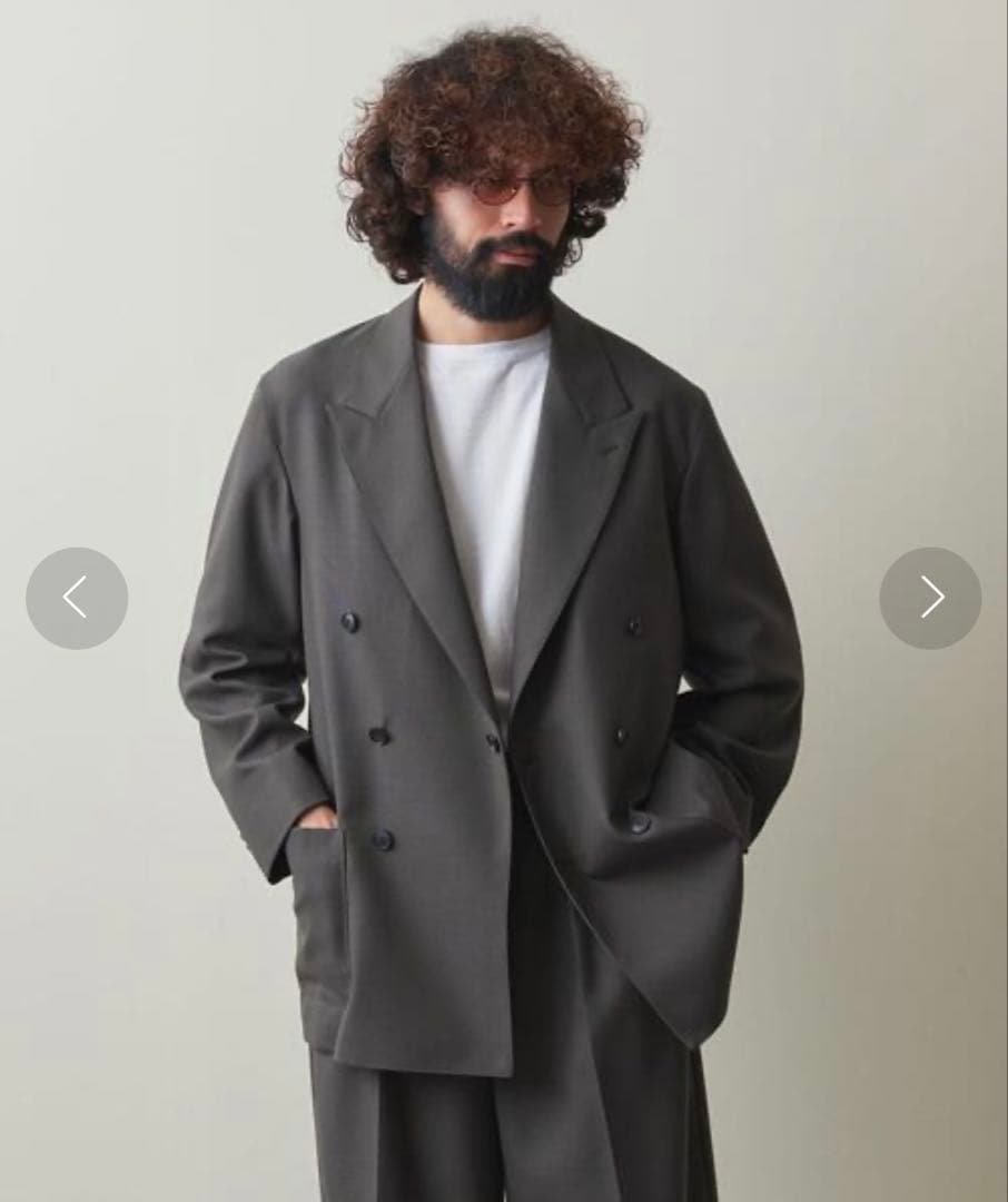 ダークグレー ダブルブレスト テーラードジャケット スティーブン アラン