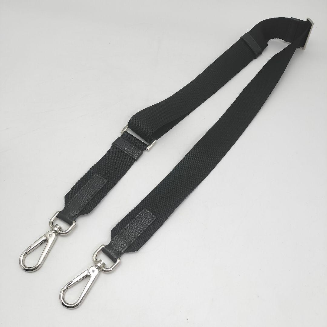 未使用品✨プラダ　ショルダーストラップ　ナイロン　レザー　ブラック　黒　シルバー