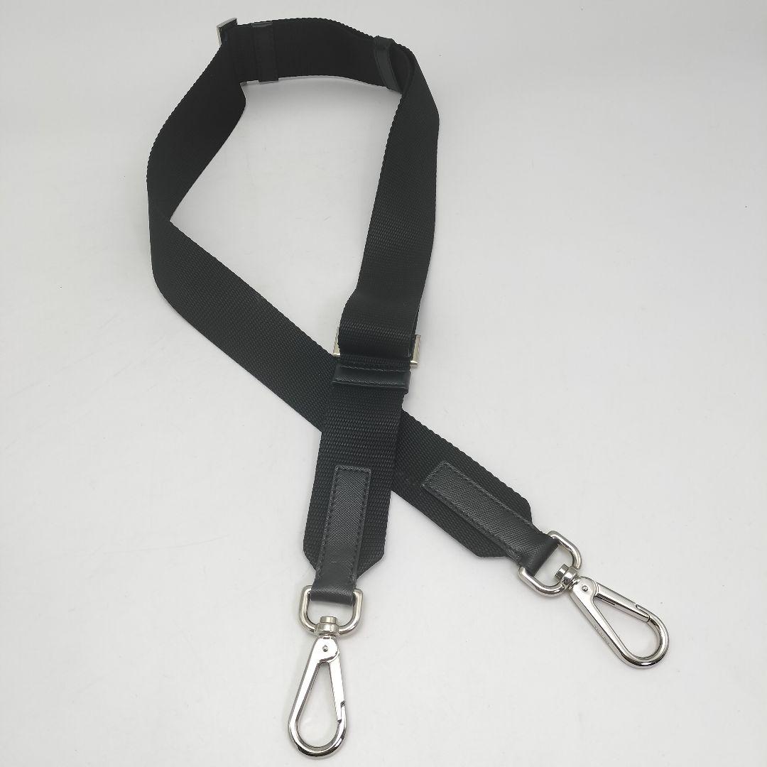 未使用品✨プラダ　ショルダーストラップ　ナイロン　レザー　ブラック　黒　シルバー