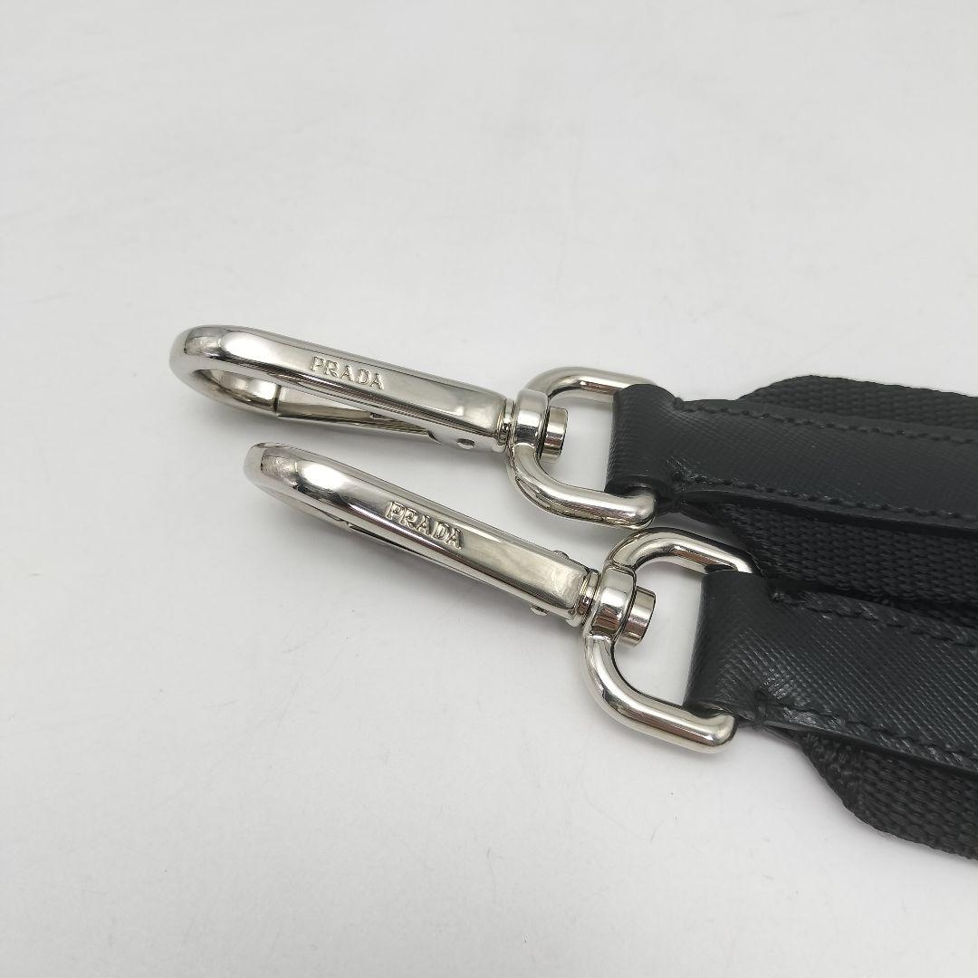 未使用品✨プラダ　ショルダーストラップ　ナイロン　レザー　ブラック　黒　シルバー