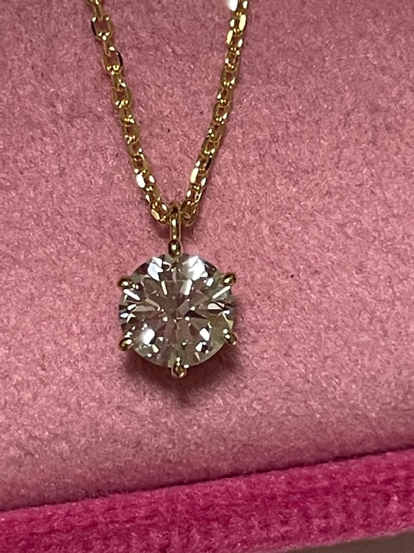 天然 ダイヤモンド F VS 一粒ネックレス 0.514ct K18YG