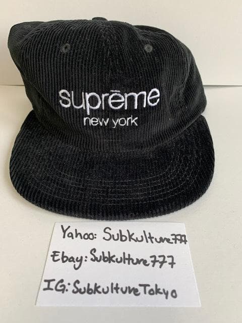 SupremeシュプリームSnapbackキャップ コーデュロイブラック帽子希少