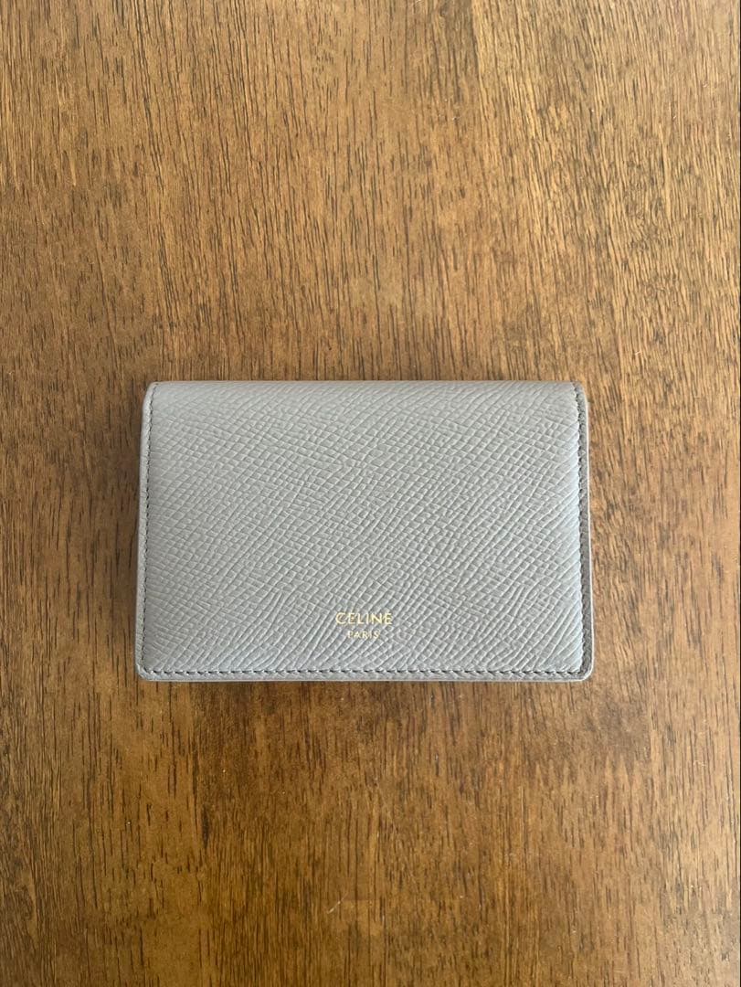 CELINE グレー レザー 名刺入れ