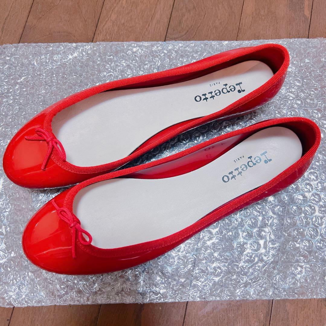 美品！Repettoレッド 41サイズ　フラットシューズ