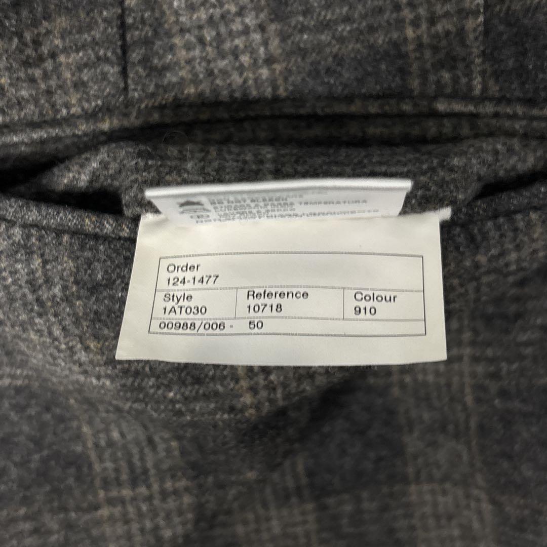 yasu INCOTEX グレー チェック ウール スラックス 秋冬用