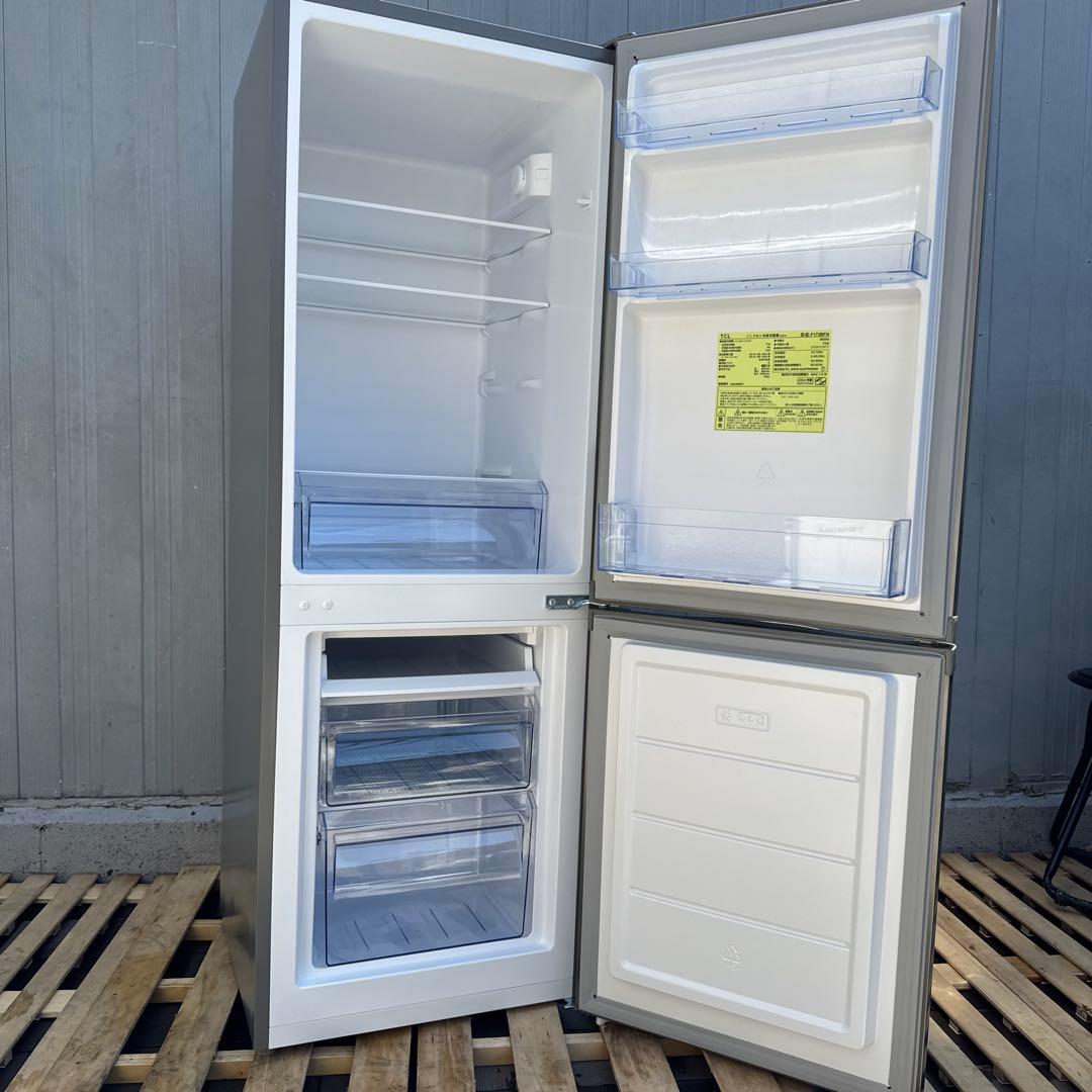 TCL 2024年製 2ドア冷蔵庫 173L 静音、省エネ設計 スリムサイズ