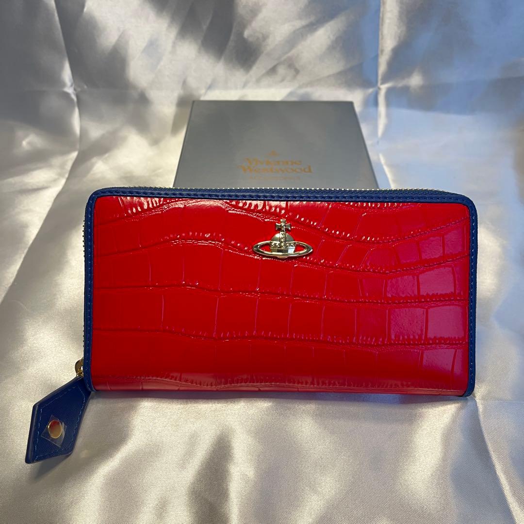 し*ん様 新品 Vivienne Westwood レッド青ライン 長財布 バレ