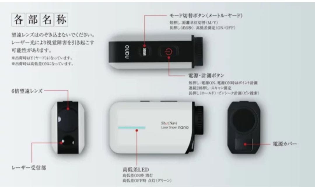 ショットナビ レーザースナイパー ナノ ホワイト