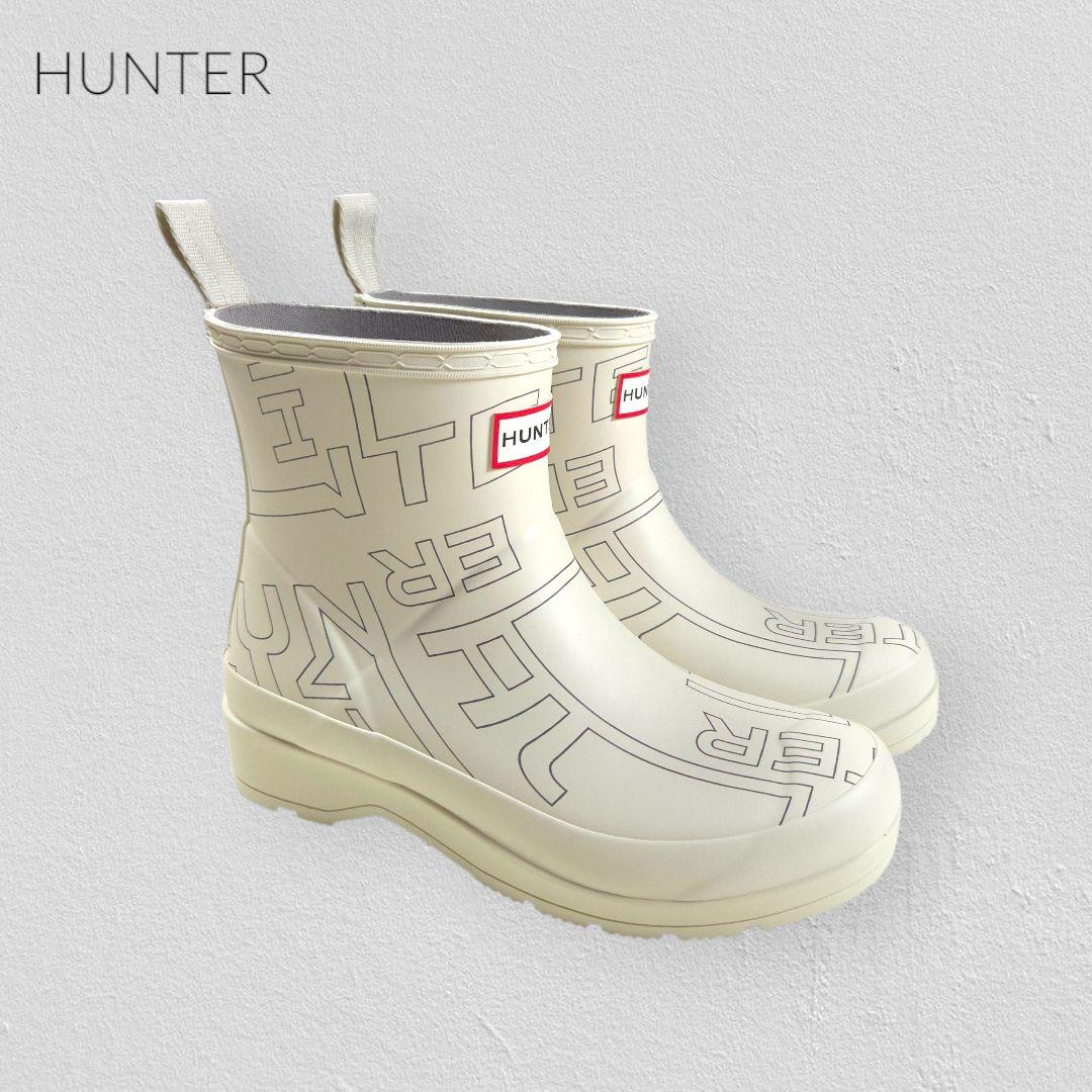 靴 HUNTER Logo Print Short Rain Boots 23cm