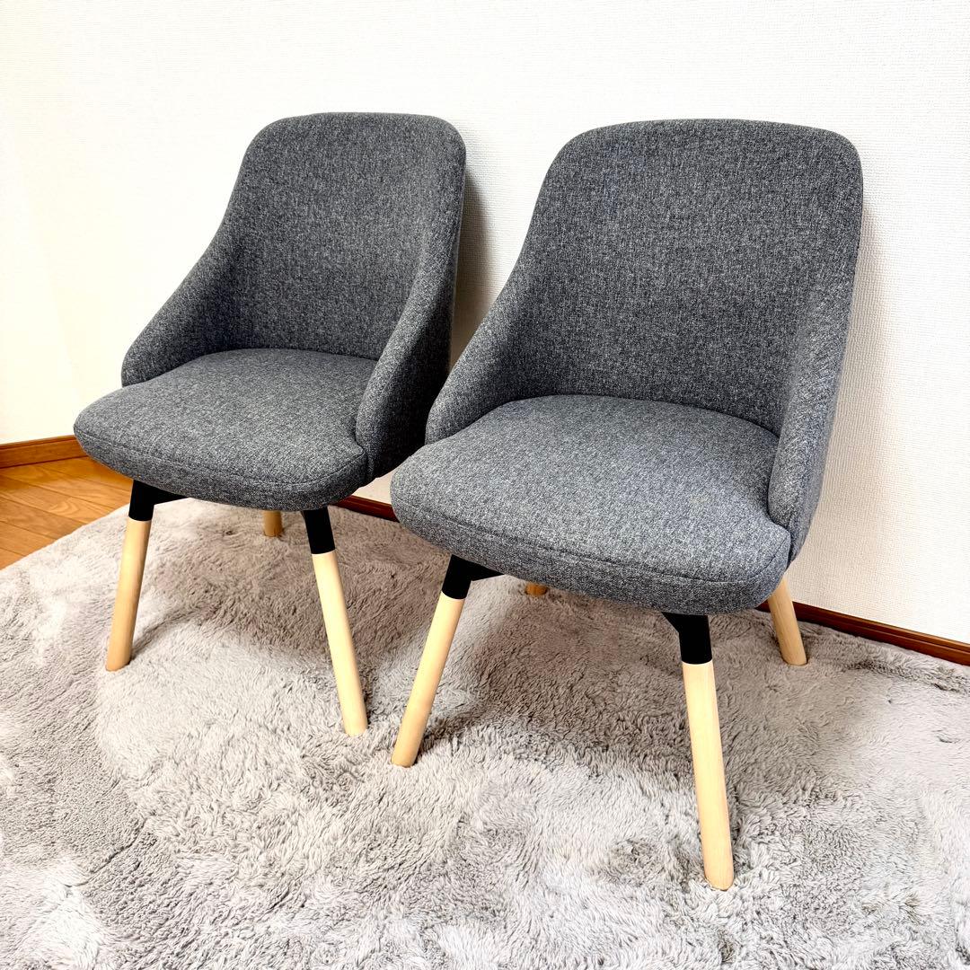 【送料込み】IKEA ヤンオロフ回転パーソナルチェア ミディアムグレー 2脚
