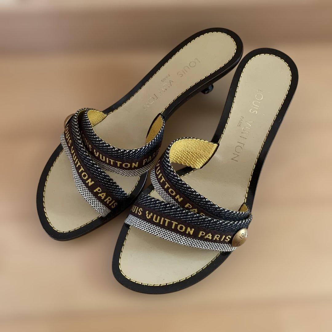 ルイヴィトン　ミュール　サンダル　ナイルラインウェッジクロスサンダル