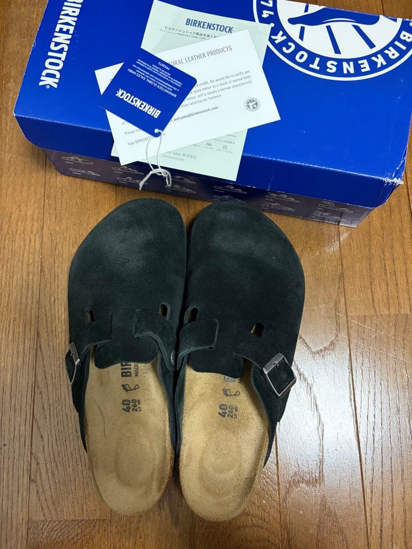 正規品 ほぼ新品 BIRKENSTOCK Boston Black 40 26