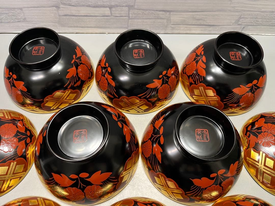 南部箔椀　五客　木製　美品