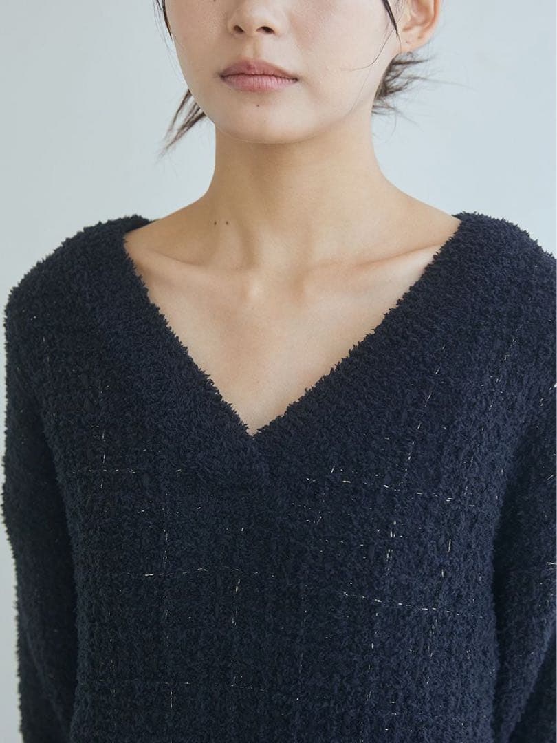 ジェラートピケJOEL ROBUCHONツイードモコVネックワンピース値段交渉可