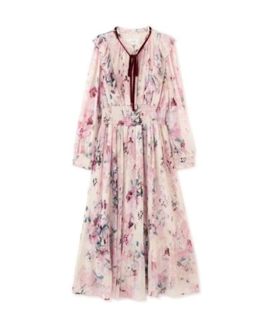 ビックシアーフラワープリントワンピース