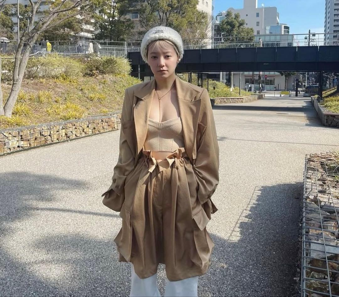 フミエタナカ　ポケットハーフパンツ　ブラック