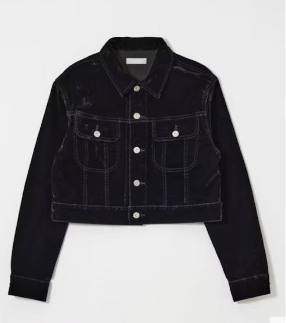 ラ*ウ様 MOUSSY VELVET SHORT ジャケット BLK