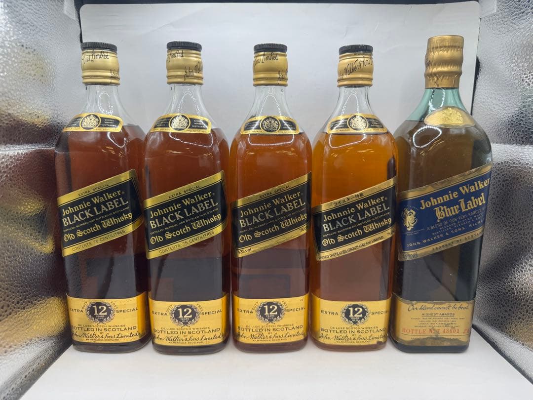 古酒　ジョニーウォーカー　ブラックラベル　ブルーラベル　金キャップ　5本セット