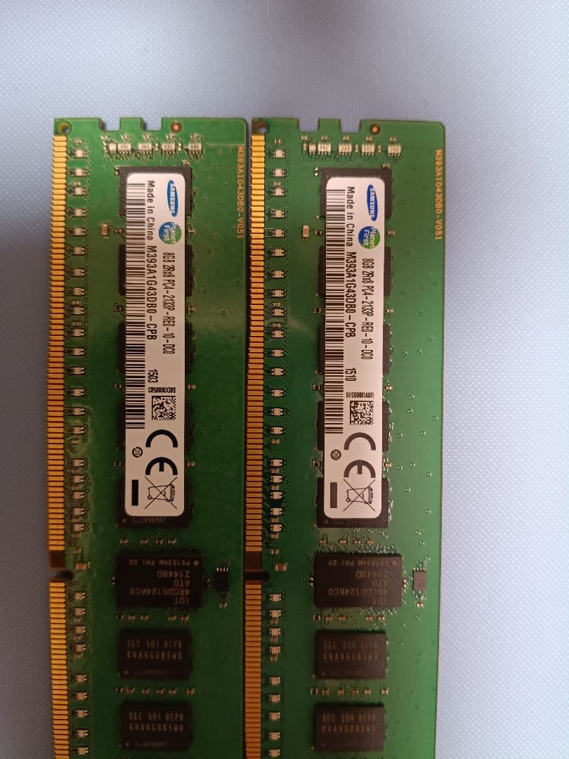 Samsung 8GB×2枚 (計16GB) DDR4-2133 RDIMM