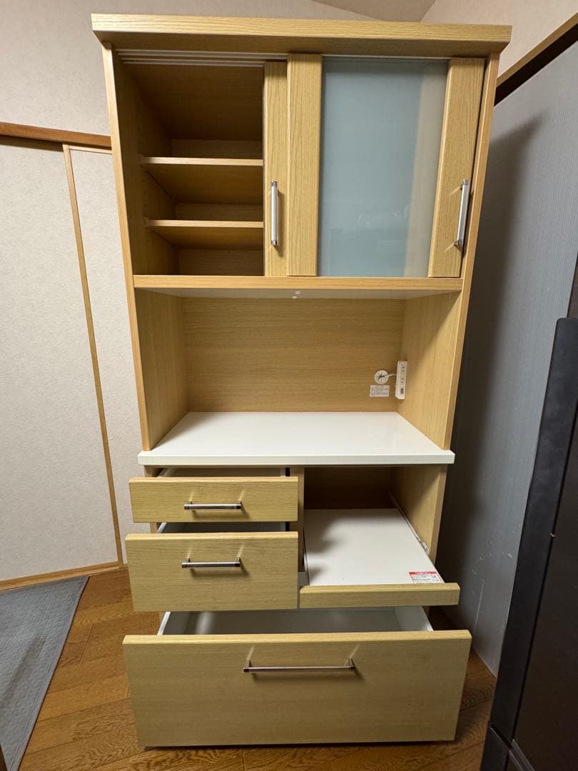 ニトリ 食器棚 RIPE-90KBS キッチン・レンジボード