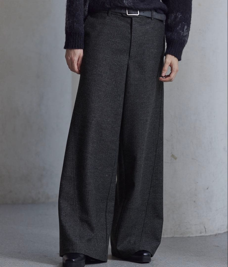 【CLEL】 ウールブレンド ヘリンボーンツイード3Dパンツ XSサイズ