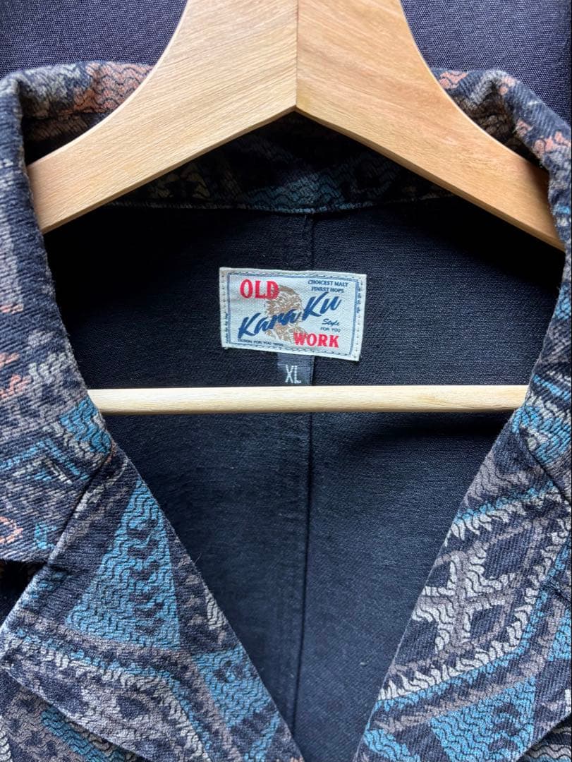 KARAKUエスニック調ナバホ総柄デニムテーラードジャケット＆パンツセットアップ