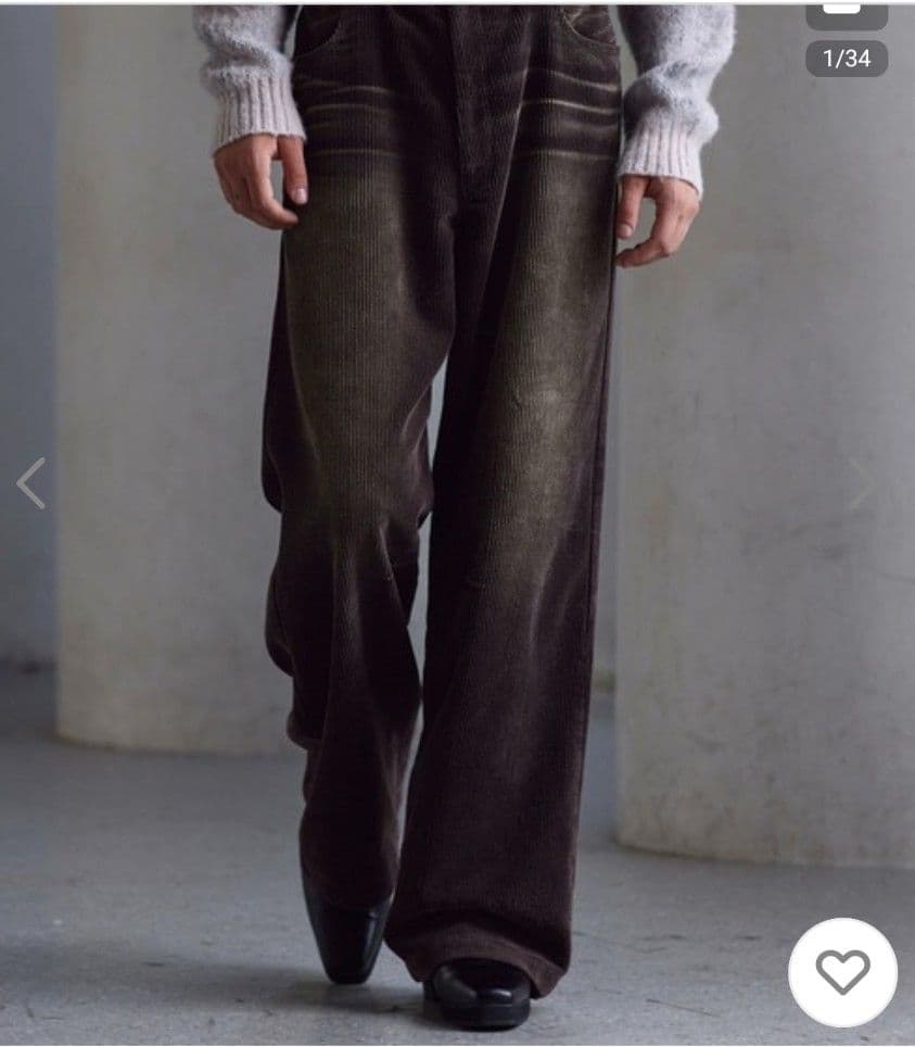 中*也様 CLEL アンティークデザイン コーデュロイスラックスパンツ　Mサイズ