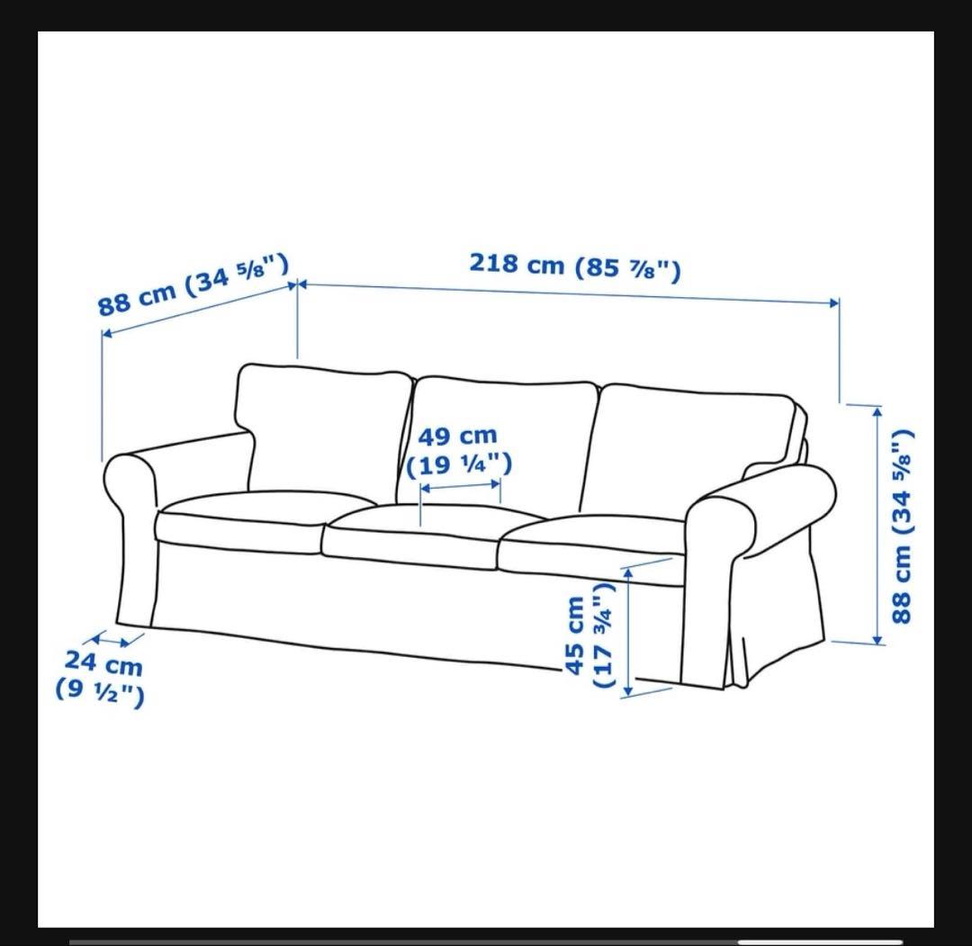 みちお様　IKEA エークトルプ ブルー 3人掛けソファ