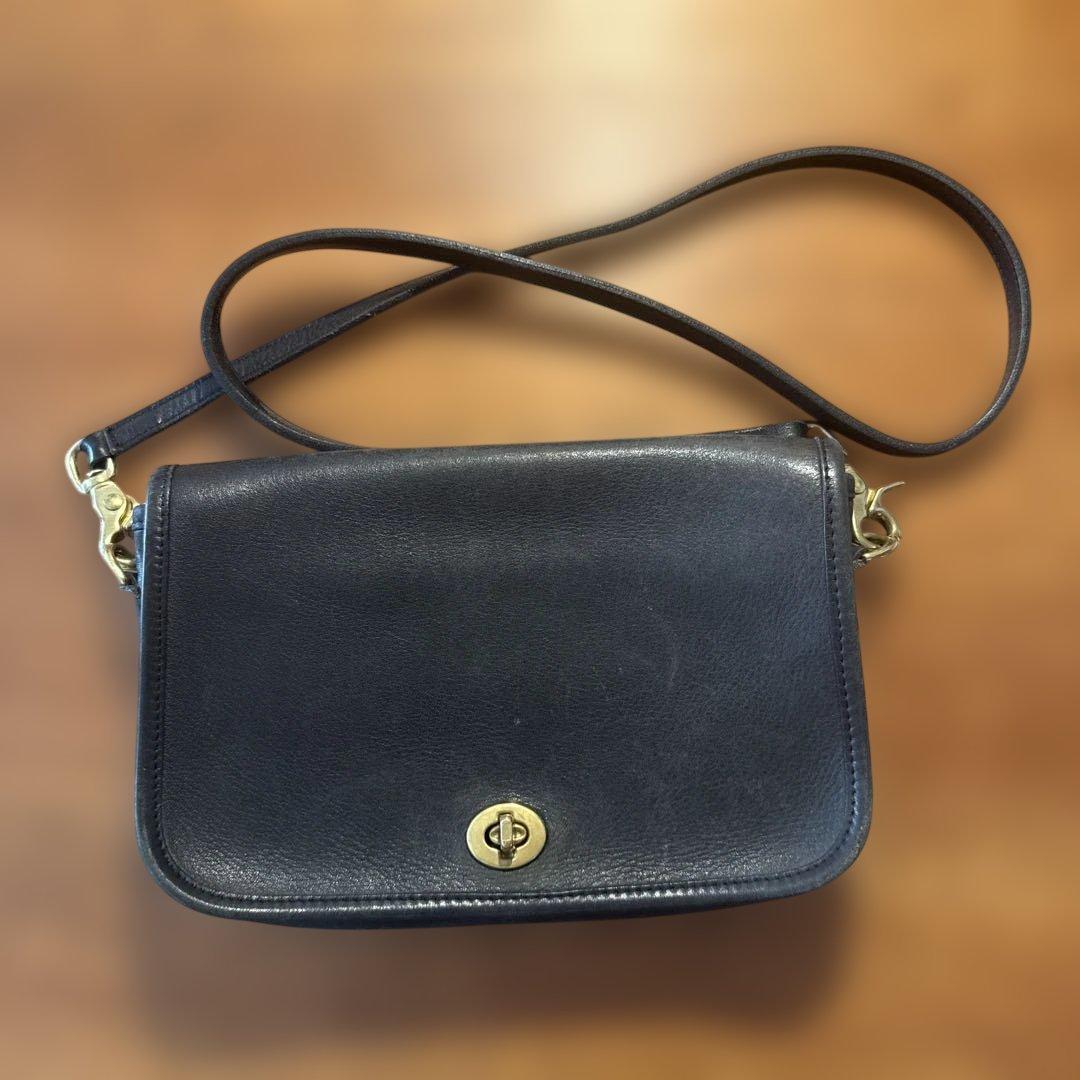 COACH オールドコーチ　黒 レザー ショルダーバッグ 美品