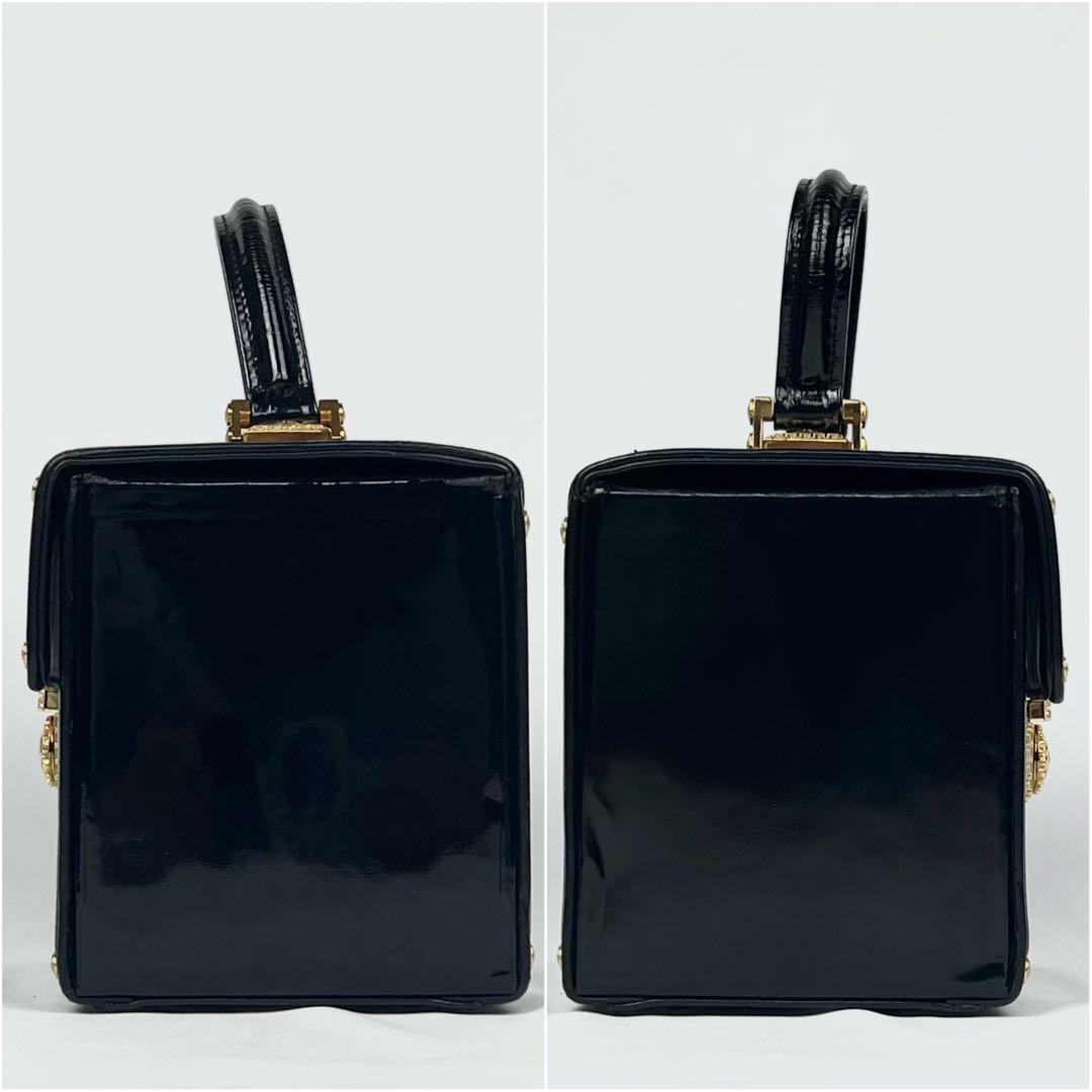 美品 VERSACE ヴェルサーチ バニティ ハンドバッグ サンバースト レザー