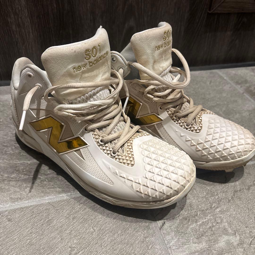 New Balance S01 スパイク ホワイト/ゴールド　大谷翔平