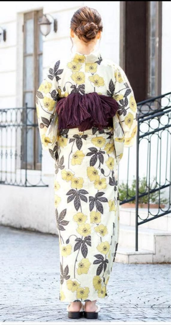 ポピー　コクリコ　虞美人草　 セオαのようなサラサラ素材 クールパス 浴衣　新品