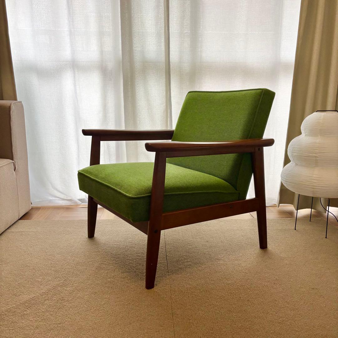 カリモク 60 Kチェア　1人掛け　シングル　ソファ　タープグリーン　緑