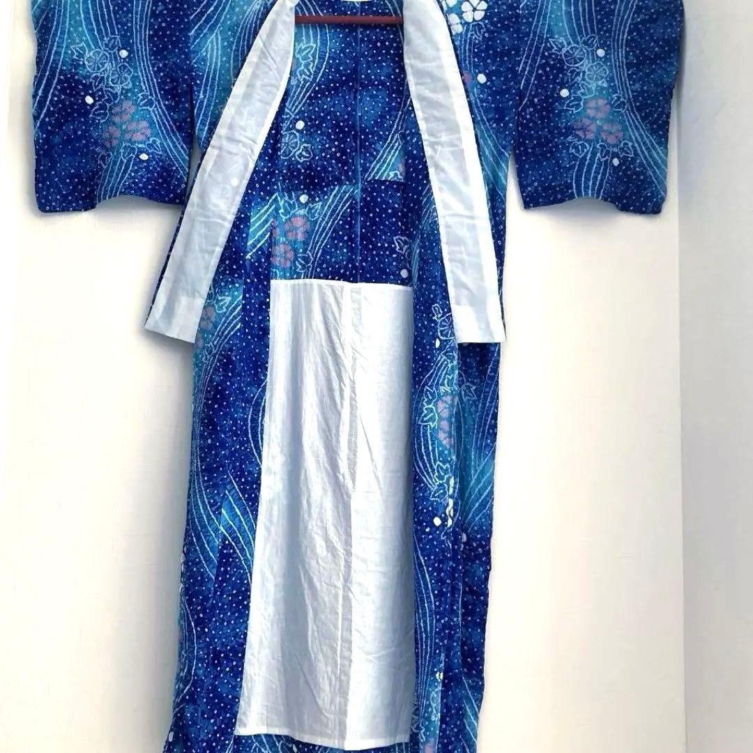 ないち 有松絞り浴衣　身丈160cm 裄70cm 手縫い No.1-23
