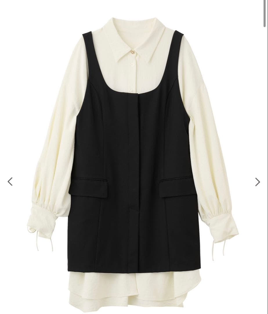 シャツレイヤードミニワンピース