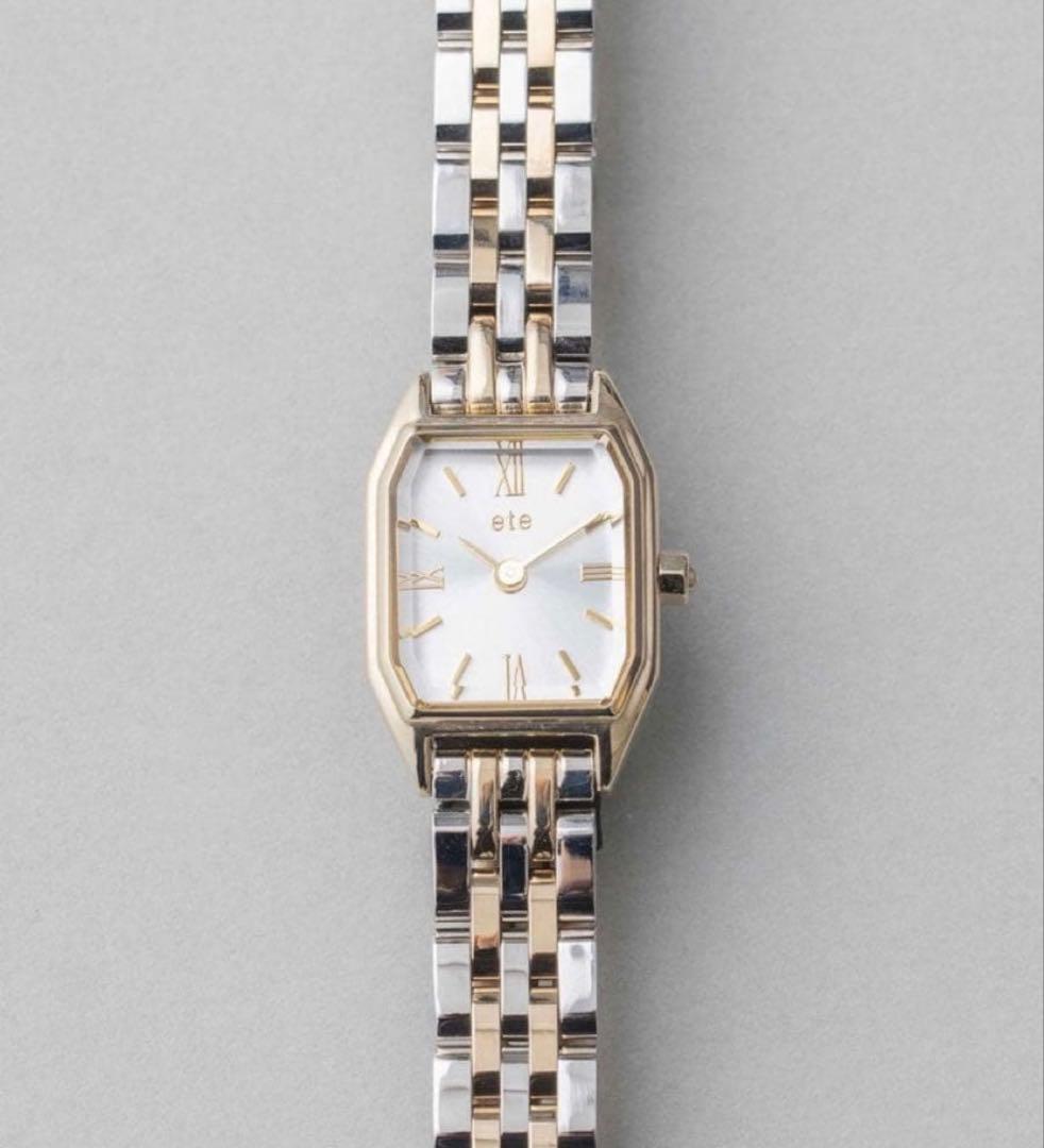 ete シルバー ゴールド 八角形 腕時計