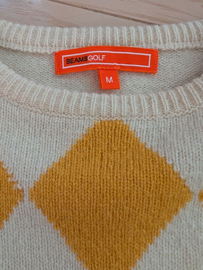 ビームスゴルフ アーガイル М 一度着用の美品ウール100%