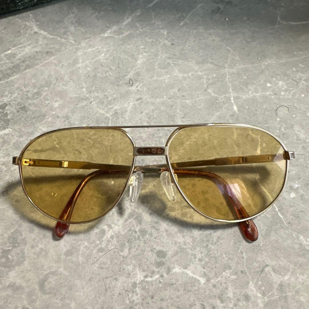 【美品】RODEN STOCK ツーブリッジ　度入りサングラスゴールド
