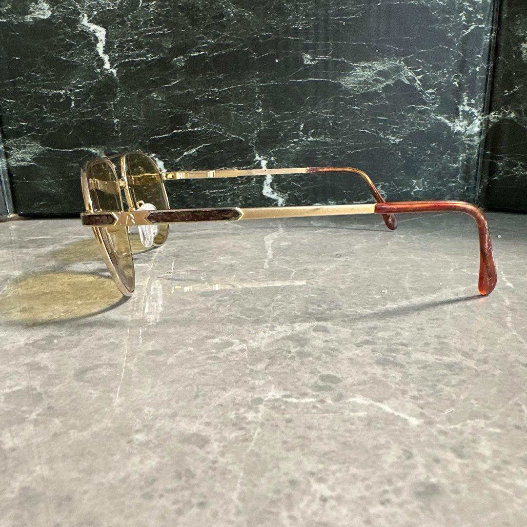 【美品】RODEN STOCK ツーブリッジ　度入りサングラスゴールド