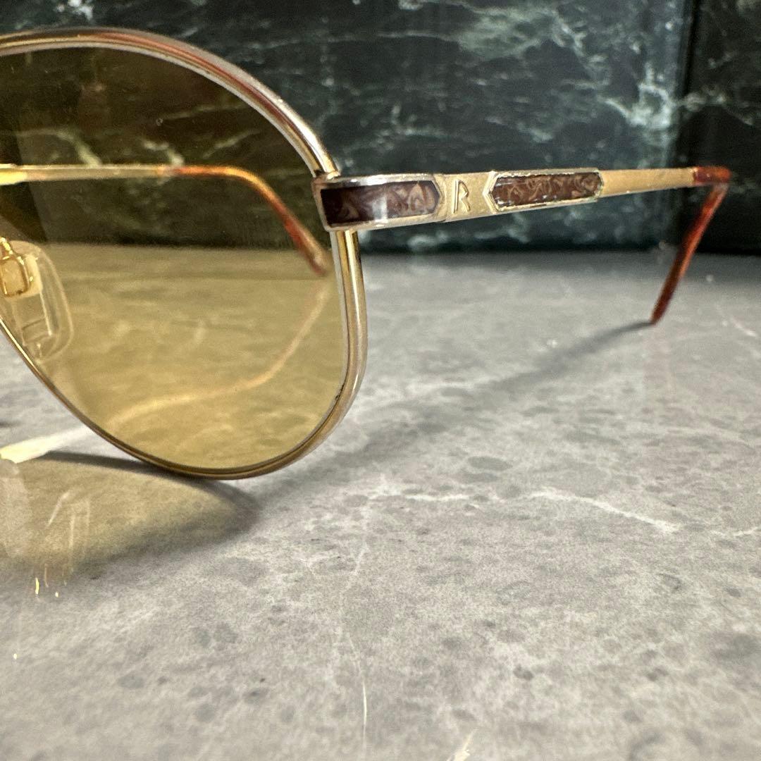 【美品】RODEN STOCK ツーブリッジ　度入りサングラスゴールド