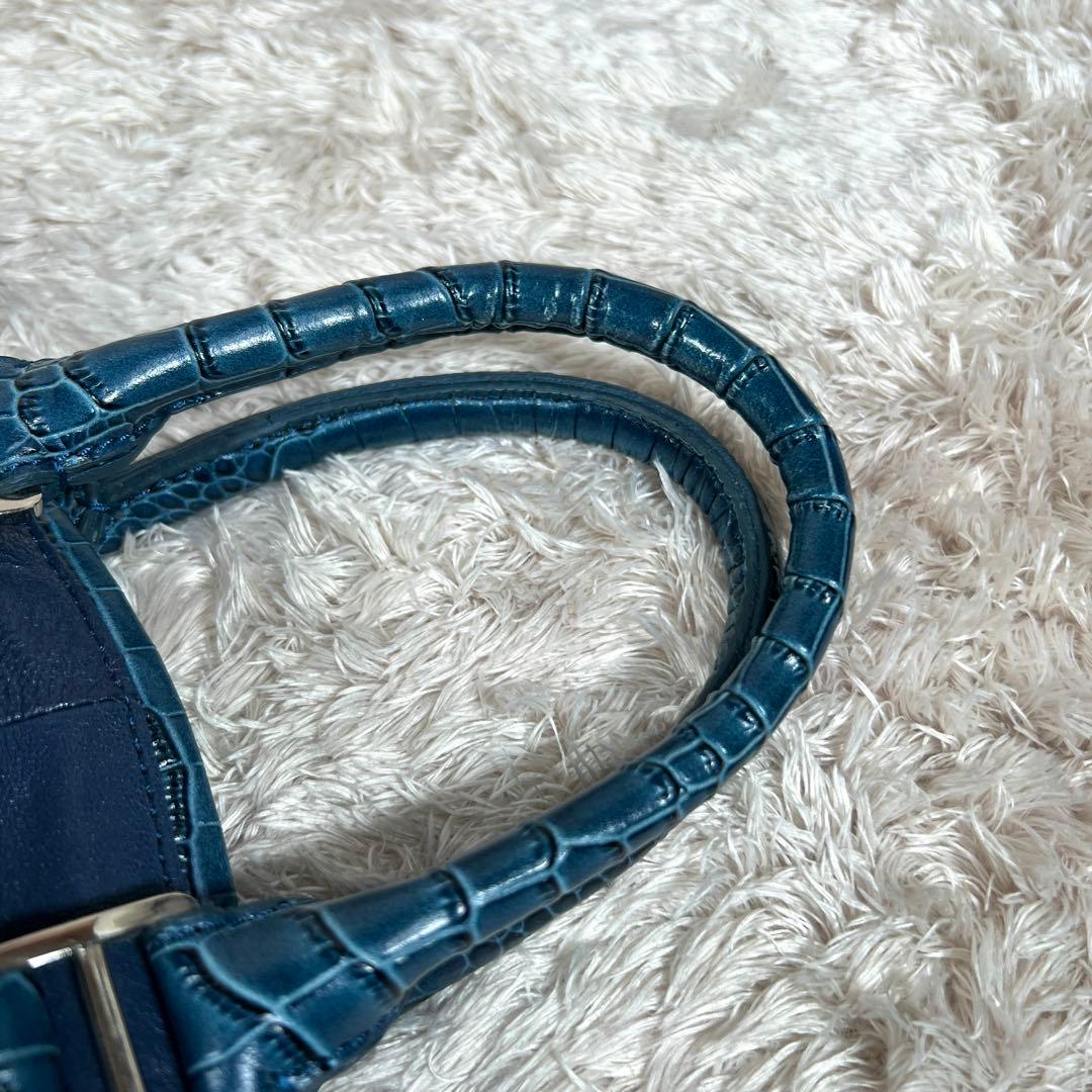 muta ムータ　No.8 ハンドバッグ　スパンコール　ネイビー　レザー　水玉