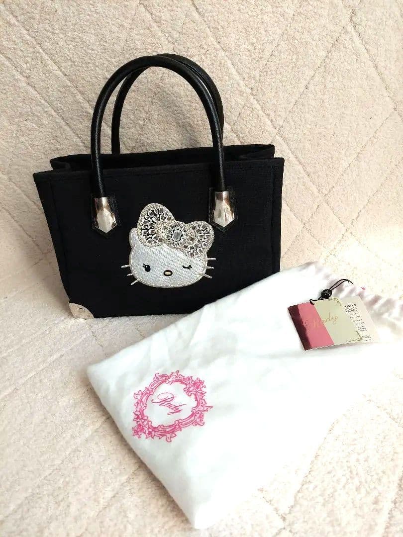✨極美品✨Rady ハローキティ 黒 キャンバス ハンドバッグ　即完売品