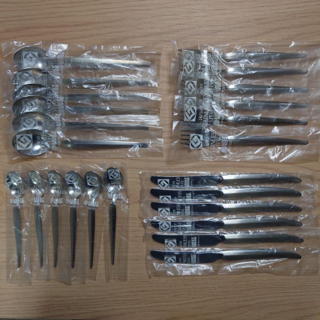 Y⑩ラッキーウッド　デラックス　カトラリーセット（24PC）