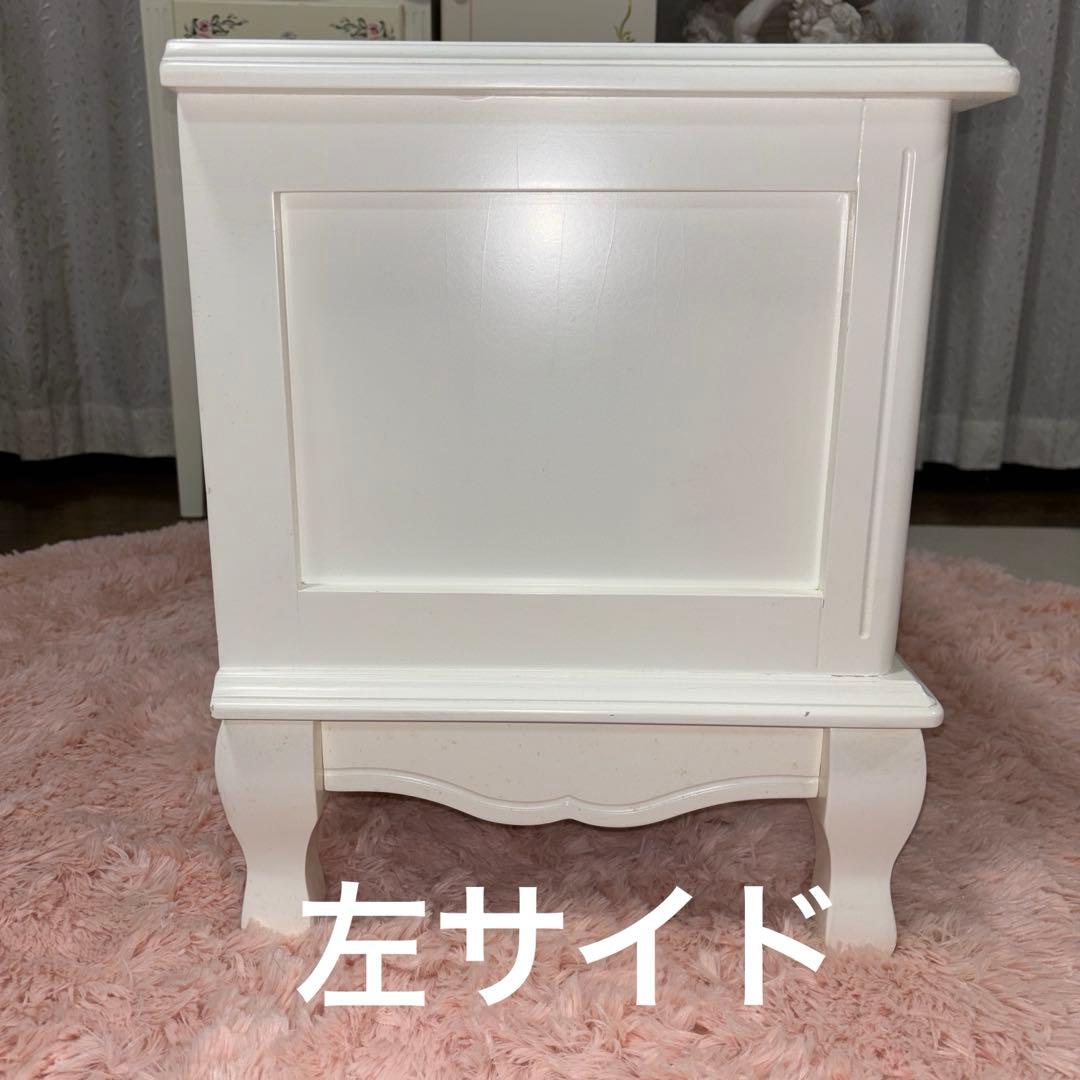 ロココ調　猫脚テレビ台　ホワイト　コンパクトサイズ