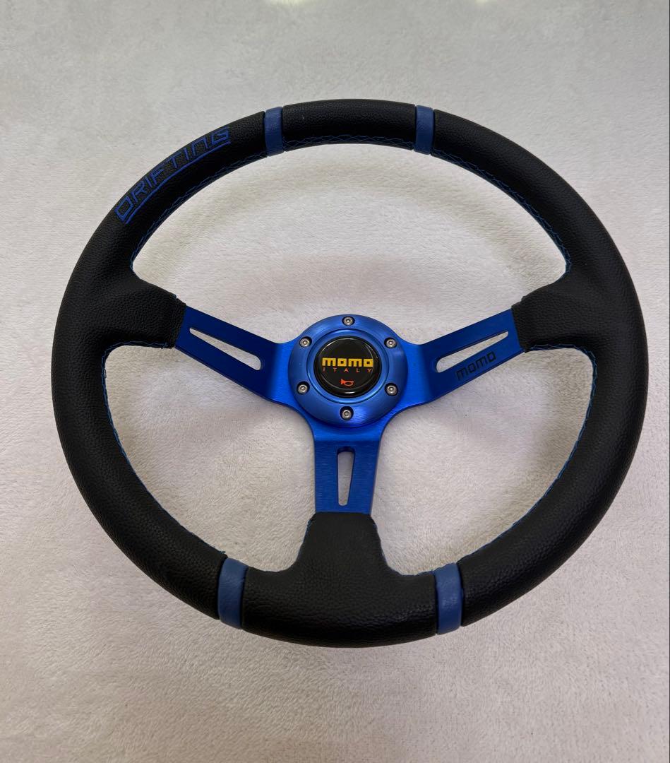 MOMOタイプ ステアリング ブルー ディープコーン モモステ 35パイ