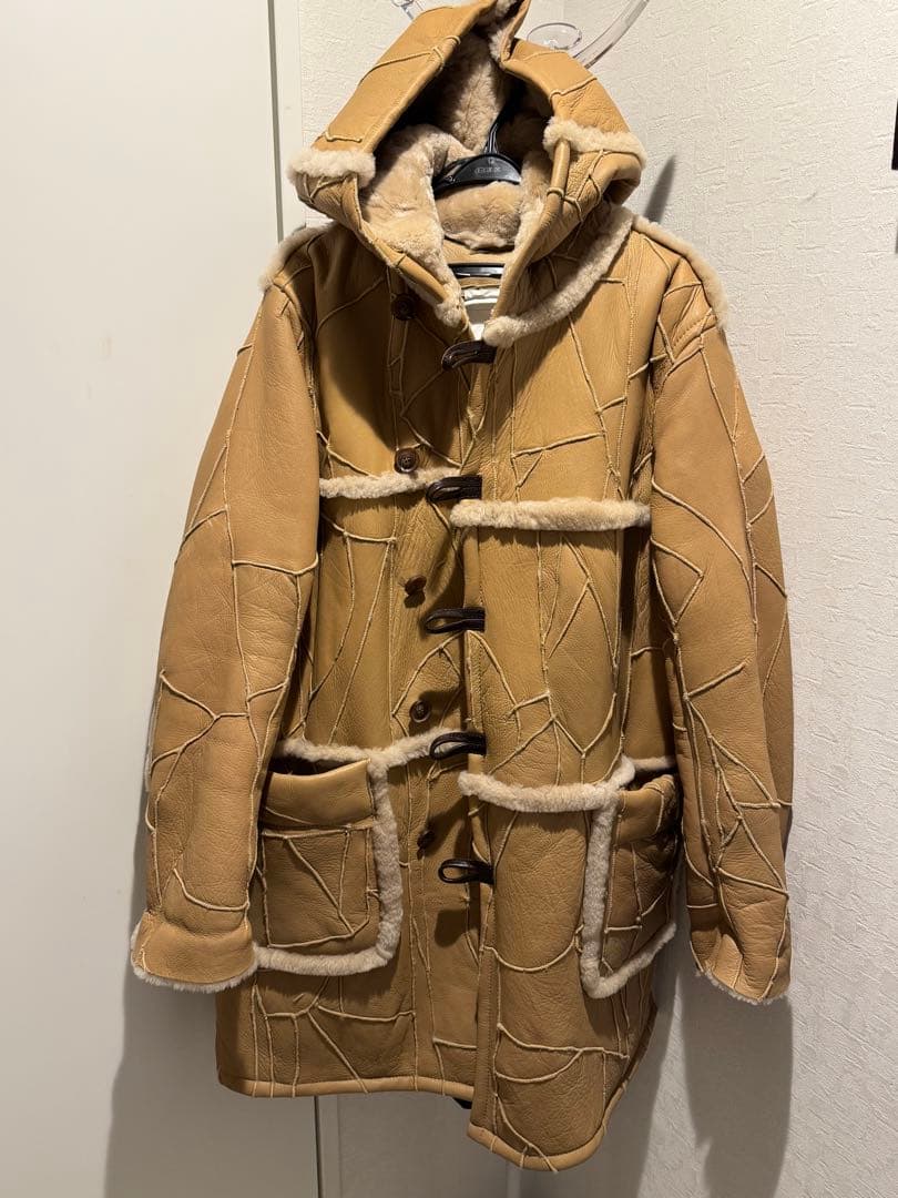 EQUALAND ベージュ ダッフルコート ムートン