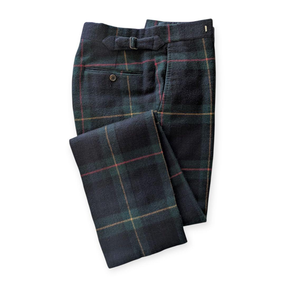 RALPH LAUREN PURPLE LABEL カシミヤチェックスラックス