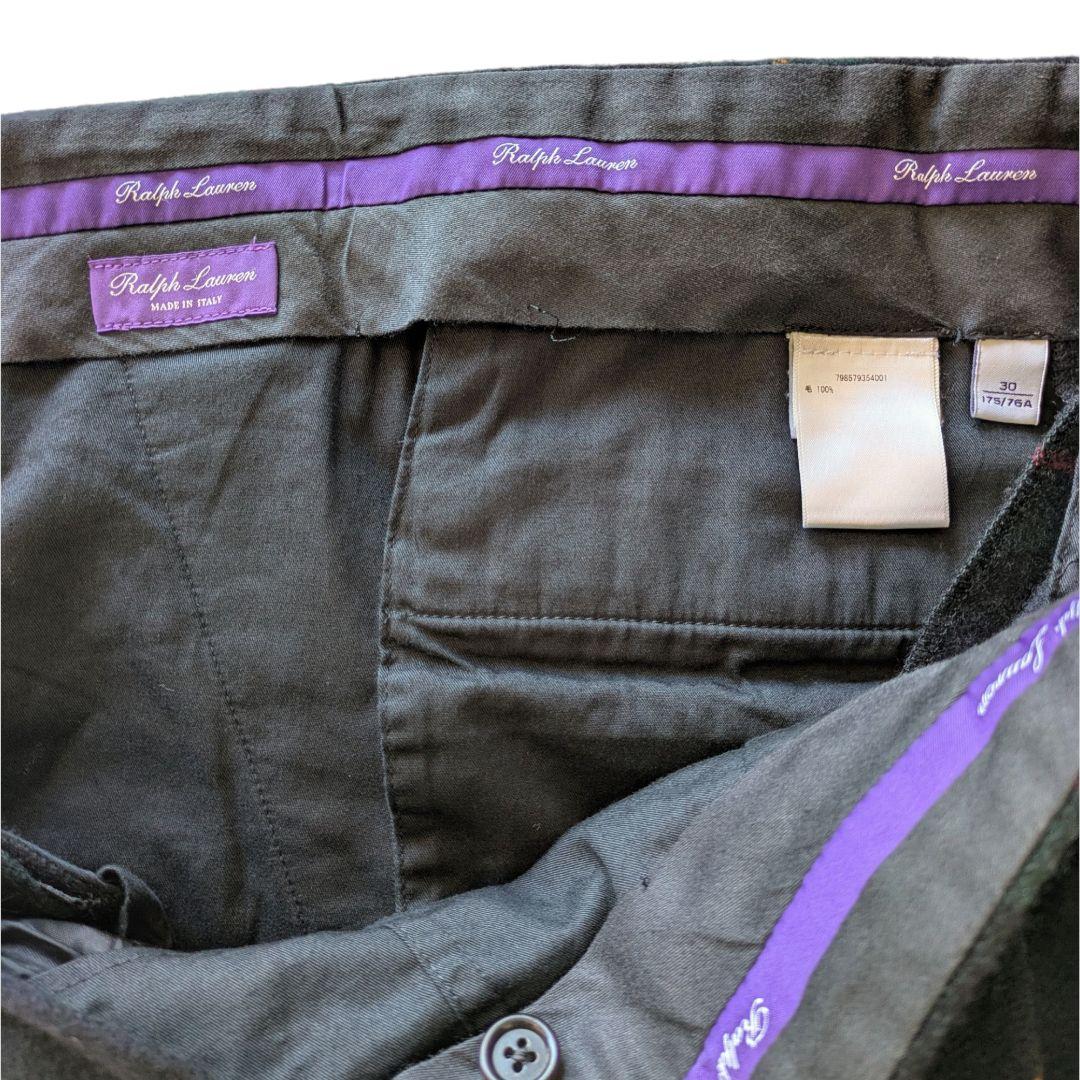 RALPH LAUREN PURPLE LABEL カシミヤチェックスラックス